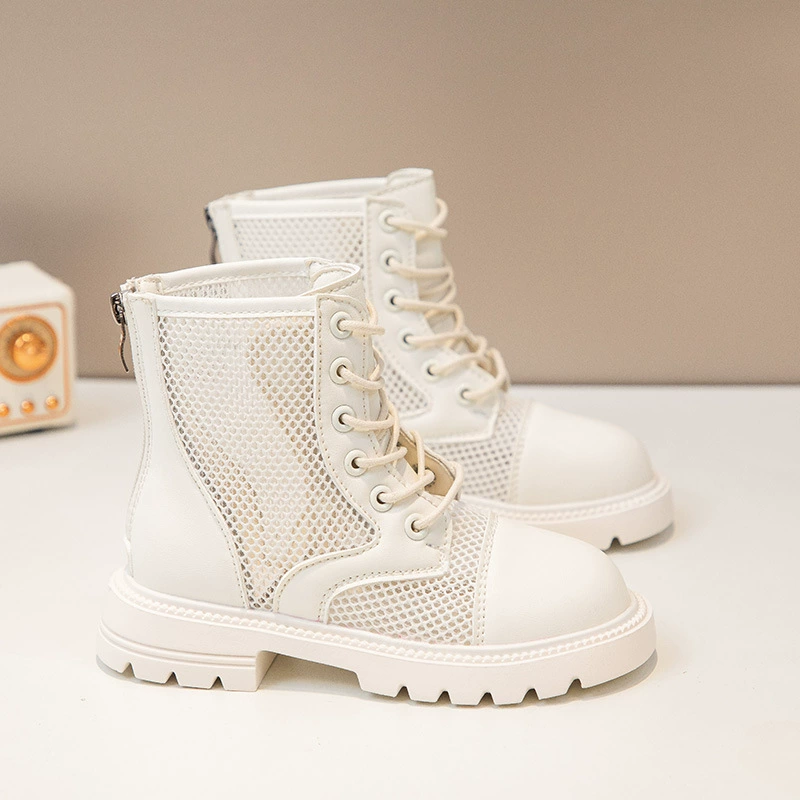 Mesh summer thin breathable low boots, mid-length