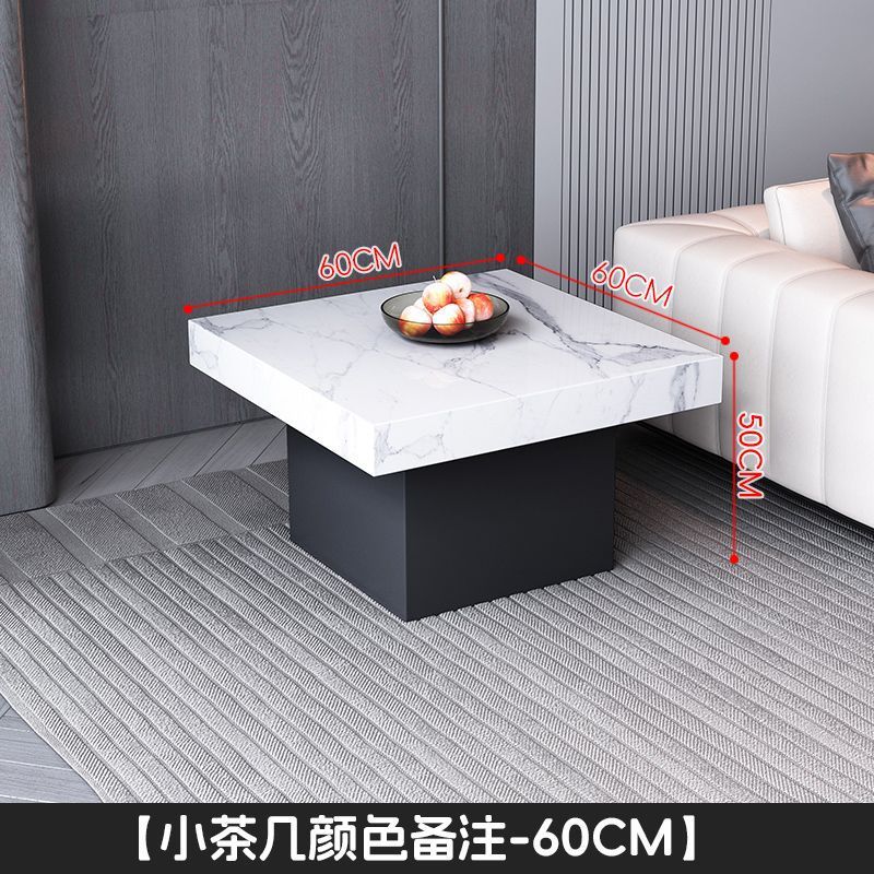 Nueva mesa de centro de losa de roca de estilo italiano, simple y moderna, apartamento pequeño de alta gama, sala de estar para el hogar, combinación cuadrada de lujo ligero