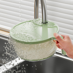 Strictly selected rice washing utensil vegetable washing basin strainer basket household kitchen rice washing basket filter water drain basin storage basket vegetable washing basket 