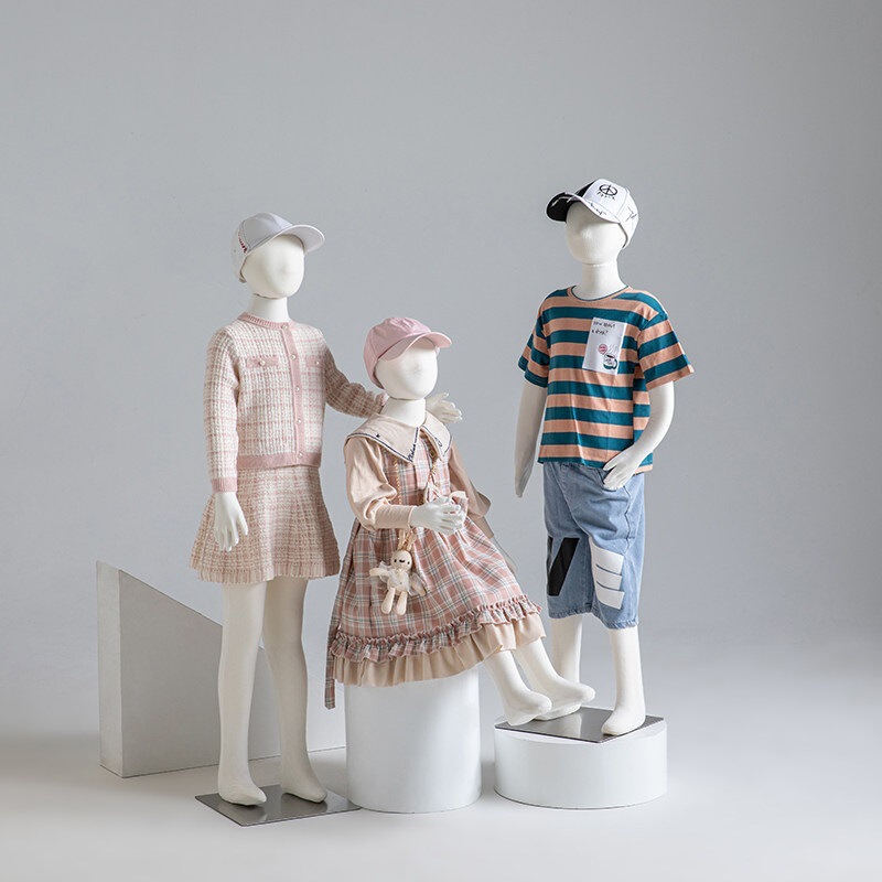 Baby and Children's Model Clothing Window Display Props, Soft Body Girl and Youth Mannequins, Children's Clothing Store Model Display Stand, Full Body