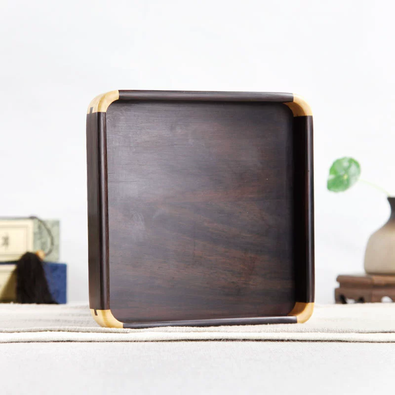 Китайский -стиль розовое дерево квадратная поднос красное дерево резьба по дереву изделия чай фруктовая поднос сухофрукт текст диск дом гостиная
