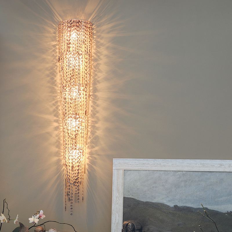 Designer Crystal Wall Lamp Light Luxury Bedroom Hotel Duplex Villa Club Luxury Decorative Chandelier