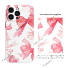 高级感粉色蝴蝶结适用苹果16/17手机壳15plus菲林精孔air跨境批发