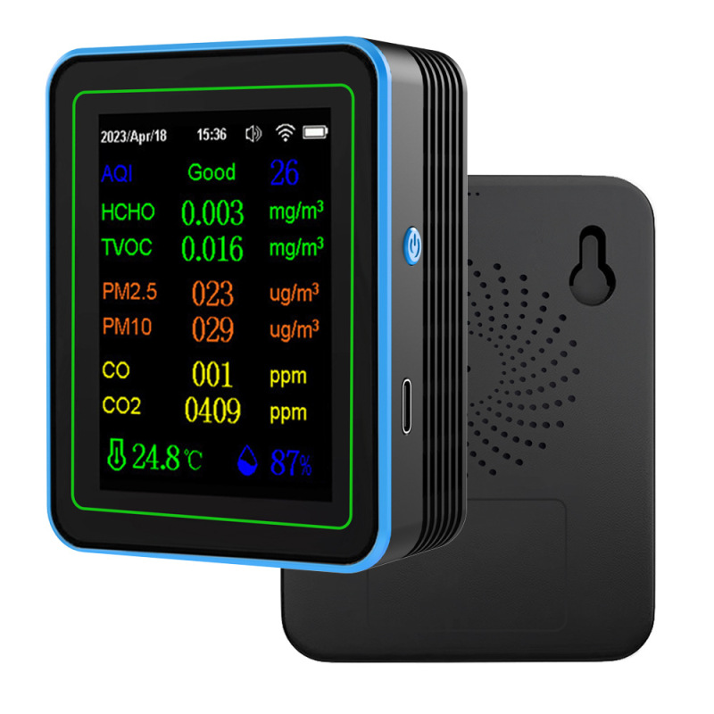 新型知能12合1ホルムアルデヒド二酸化炭素pm2.5 CO壁WiFi空気品質測定器室内|undefined