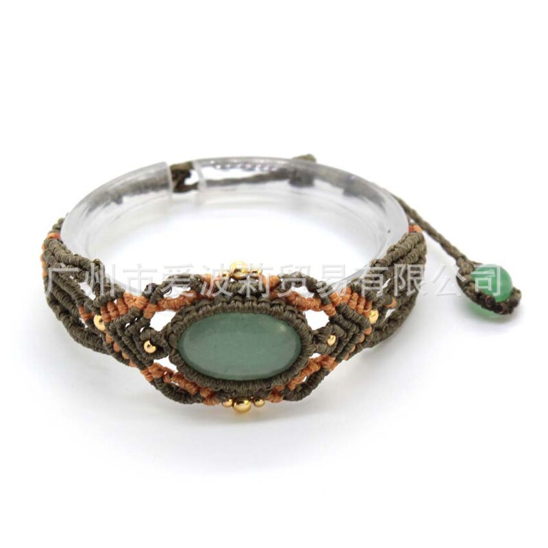 Hand-woven lace Green Dongling Bracelet Bracelet for Men and Women Vintage Personality Fashion Original Design Bracelet