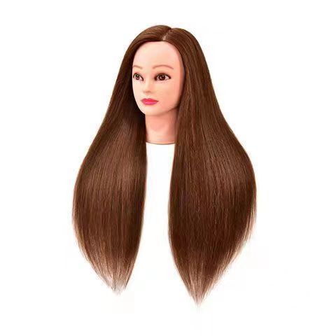 % 80 pelo real marrón oscuro con maquillaje (rollo caliente de la placa)