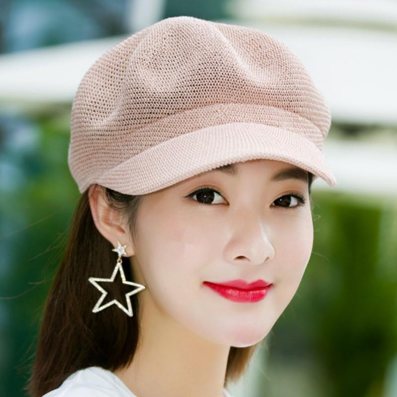 Women's Summer Octagonal , Breathable Beret, Spring Outing Outdoor Sun Protection Hat, Trendy British-style Duckbill_voghion.com