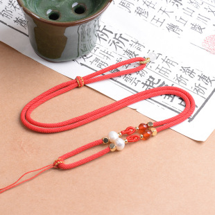Hand-woven pendant lanyard adjustable necklace rope DIY Pearl jade jewelry Hetian jade pendant thick wholesale