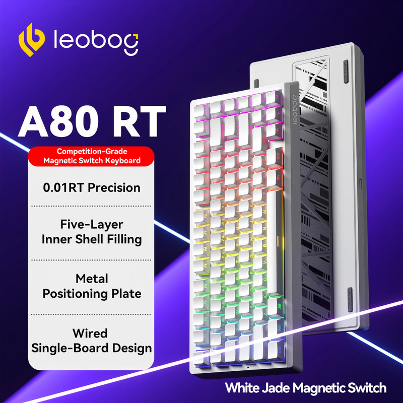 Leobog A80 Rt Magnetic Axis Keyboard E-Sports Game Mechanical Wired Rgb Lighting Fearless Contract 8K Return Rate