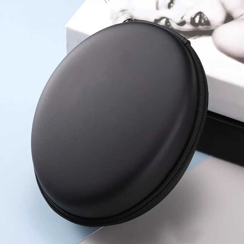 耳机收纳盒四六级听力耳机包耳机收纳盒圆形奥烁耳机蓝牙数据线包