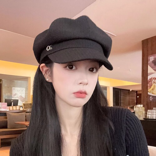 Bowler Hat for Women - Autumn/Winter British Retro Sun Hat - Newsboy Hat - Korean Style - Stylish and Sweet Octagonal Hat