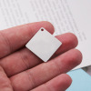 Square accessory stainless steel, pendant engraved, mirror effect