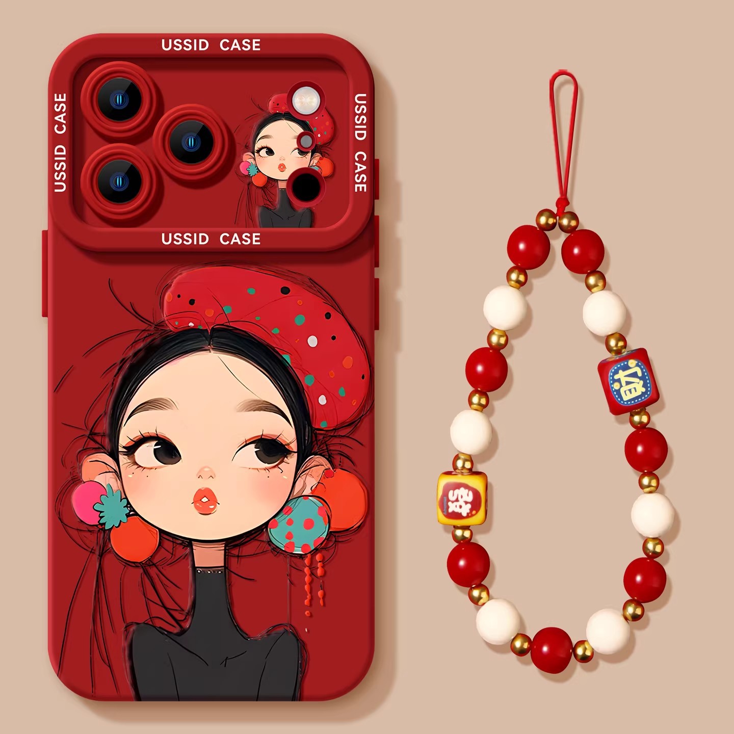 新年红色适用苹果17pm软新款16pro国风女孩15套13带挂绳14手机壳