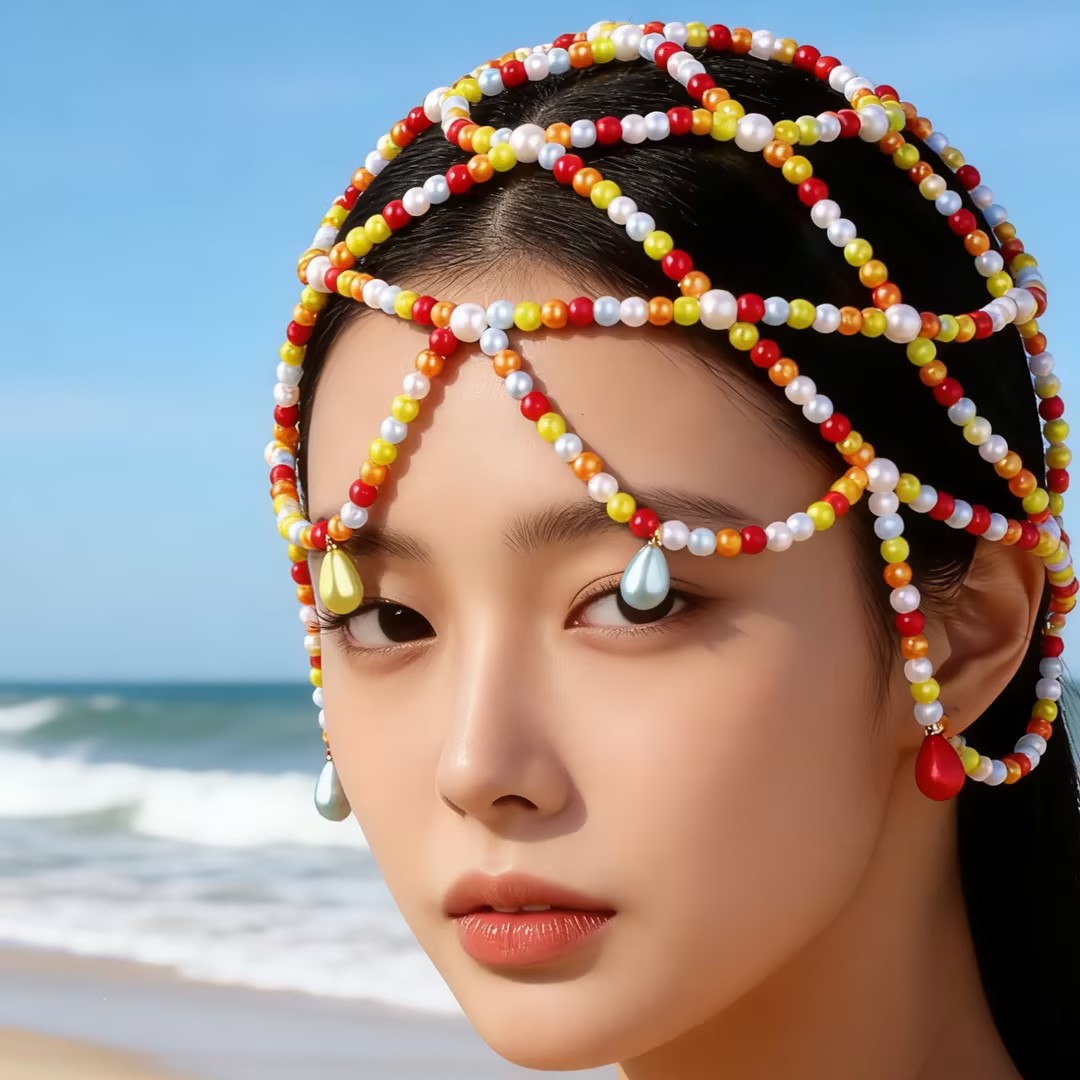 Original New Product Bohemian Style Colorful Seed Bead Beaded Mesh Hat Spring Beach Field Accessories Cross-Border Hot Sale