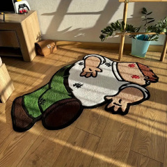越境ECサイト向け、漫画風クリエイティブなパロディ風カシミヤ風カーペット、浴室用滑り止めマット、寝室用ベッドサイドマット、在庫あり