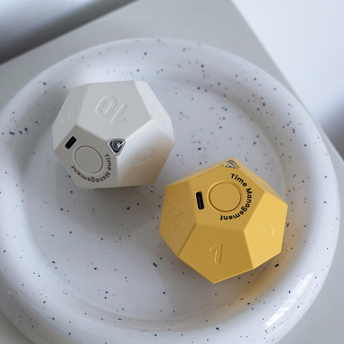 Three-dimensional flip timer 12-sided geometric creative time reminder vibrating bell cooking learning timer