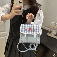 新款时尚学院风双肩包女2025斜挎包韩版百搭小清新高级感背包批发