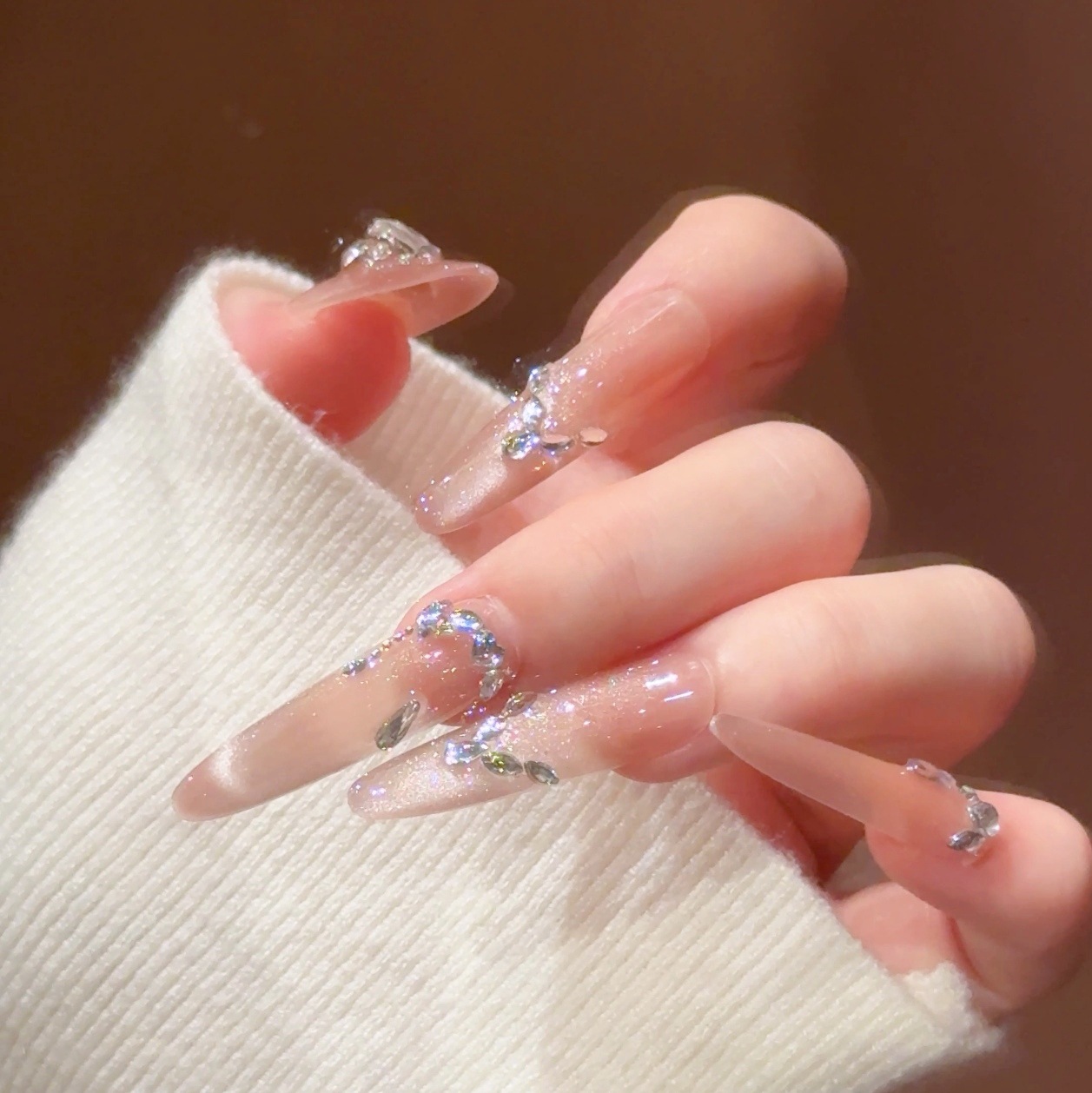 Manicure puro mano perro fino 4.0 pieza de manicure largo parche de uñas acabado manicure falso desgaste desmontable