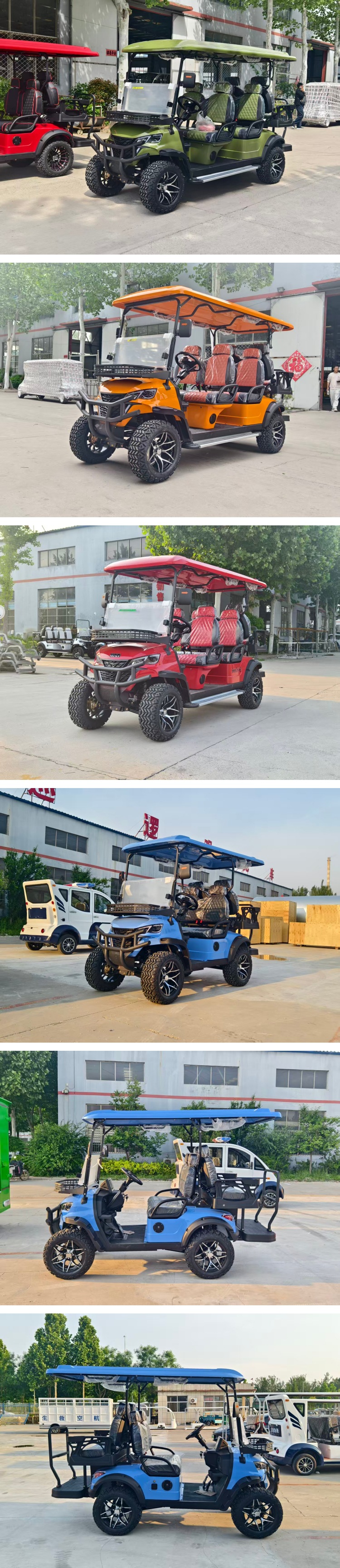 2-4-6 Seats Export Export Electric Sightseeing Four-Wheel Golf Cart Scenic Spot Tourism Viewing Hotel Reception Car