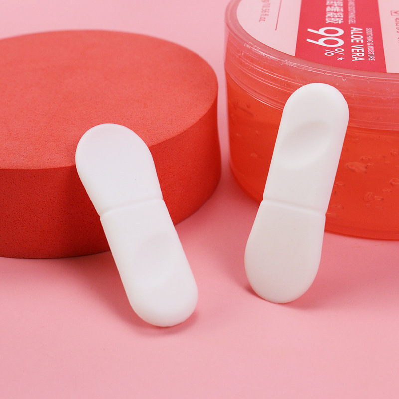 Máscara de silicona completa cepillo tipo lengua portátil mini belleza cuidado de la piel cepillo de silicona paquete material máscara corta cuchara en stock