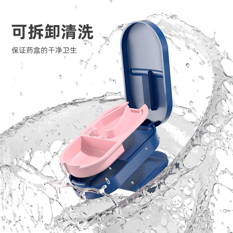 Tercera generación píldora cortador portátil nueva píldora dispensador portátil pequeña caja de la píldora