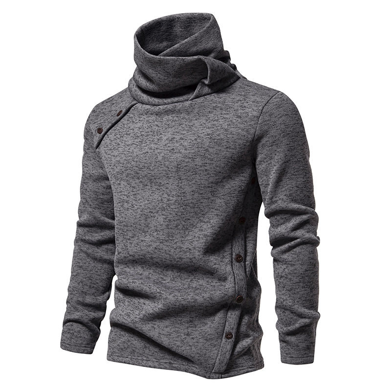 Pull tricoté de style américain pour homme, nouvelle collection automne et hiver, couleur unie, col montant_voghion.com