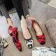 High-heeled Princess Shoes Square-toed Single-layer Shoes Women's Mid-heeled Cross-border Foreign Trade Flying Woven Leopard Print Women's Thick-heeled Comfortable Woven High-heeled Shoes