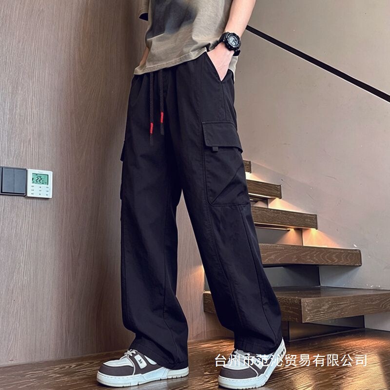 Summer men's loose straight elastic versatile breathable cool-feel men's shorts, solid color casual workwear, wholesale