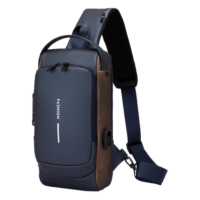 New multi-functional combination lock chest bag anti-theft outdoor leisure diagonal bag men's and women's simple shoulder bag wholesale