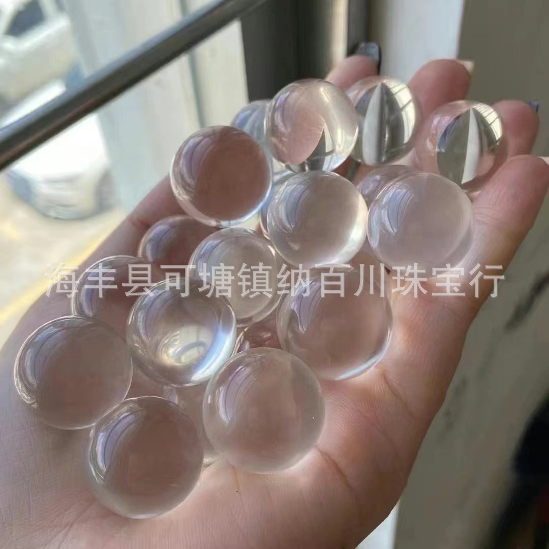 Manufacturer Wholesale Natural White Crystal Non-porous Single Bead Ball DIY Jewelry Accessories Crystals Clean and Translucent Without Pit Cracking