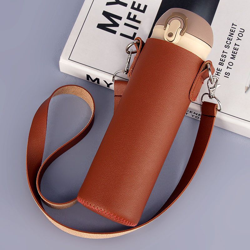 杯袋通用水杯保護杯套可斜挎防摔杯套保溫杯玻璃杯創意皮革杯套