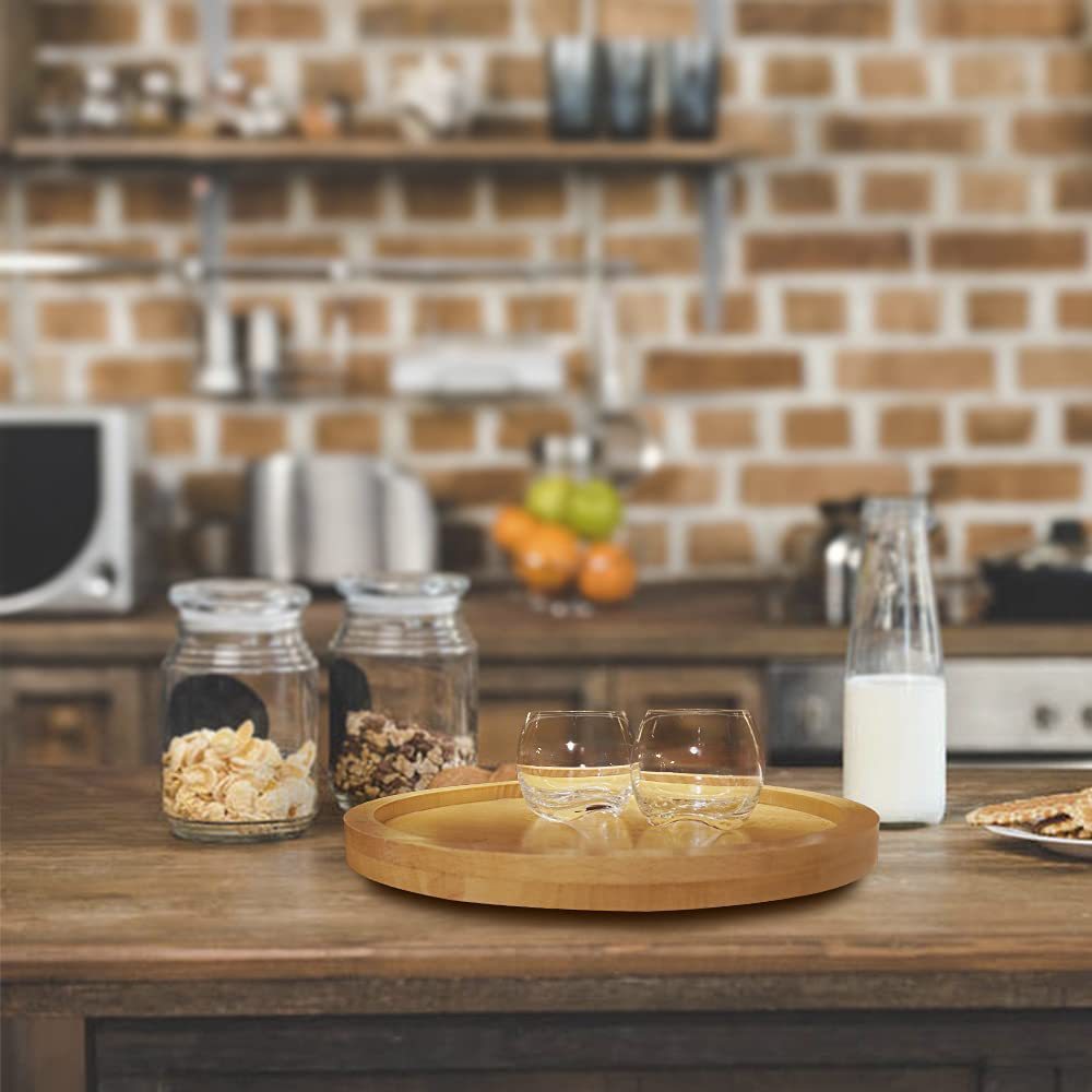 木质厨房调料收纳架可旋转桌面收纳架实木调味品调料瓶收纳盘