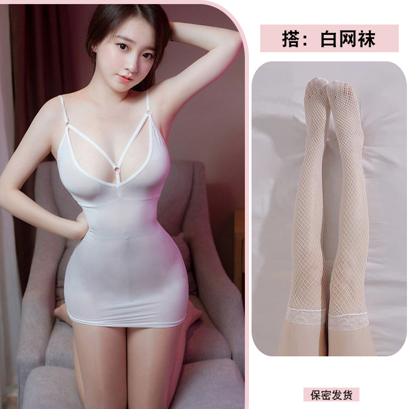 흰색 + 흰색 망사 스타킹