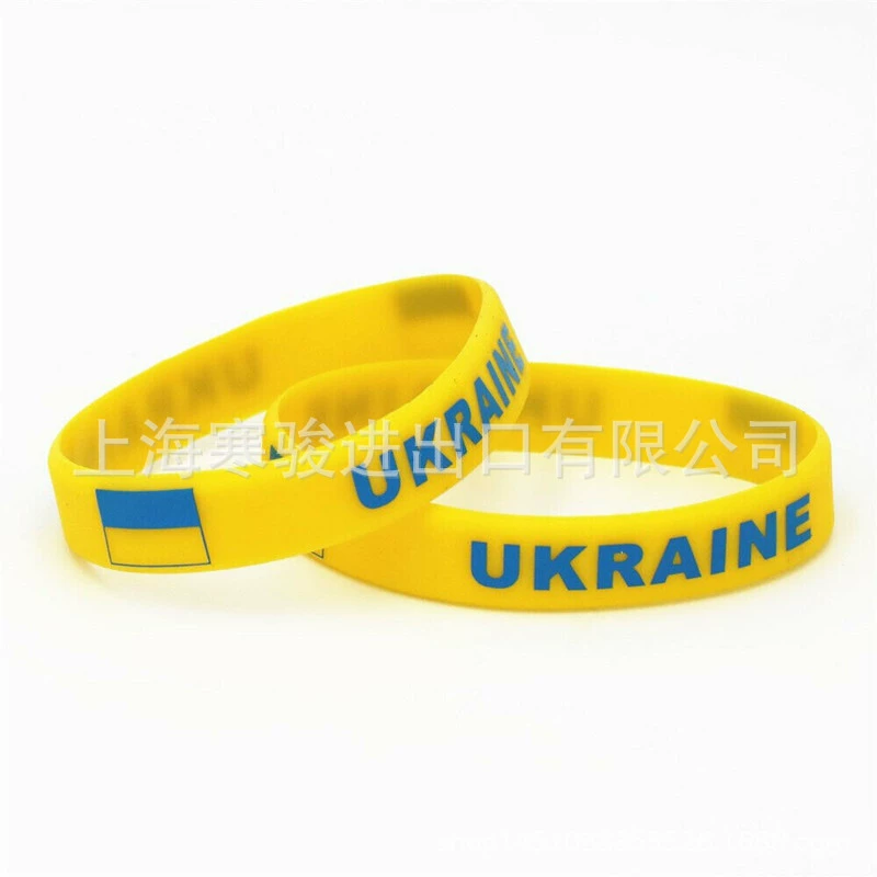 Украина флаг Украины силиконовый клей ручное кольцо браслет на запястье круглый ободок