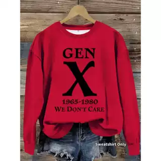 【跨境欧码】女士时尚秋冬休闲运动圆领卫衣GEN X我们不在乎印花