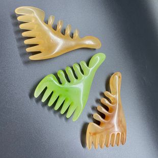 Resin Beeswax Small Monster Multifunctional Scraping Massage Comb Portable Carry-on Head Physiotherapy Massage Comb