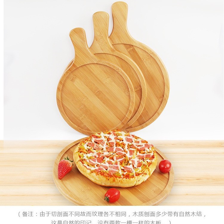 bandeja de pizzeria de madera, bandeja de carne de restaurante circular, bandeja de pizzeria de madera, bandeja de pan para refrigerios