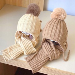 赤ちゃんの帽子冬の耳保護マフラーの毛の帽子の男女の赤ちゃんの子供の秋冬の日の保温の防風の帽子はかわいいです。