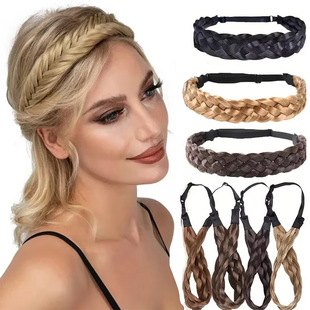 Headband Wig European and American Five-strand Braid Hand-woven Headband Chemical Fiber Braid Braided Headband
