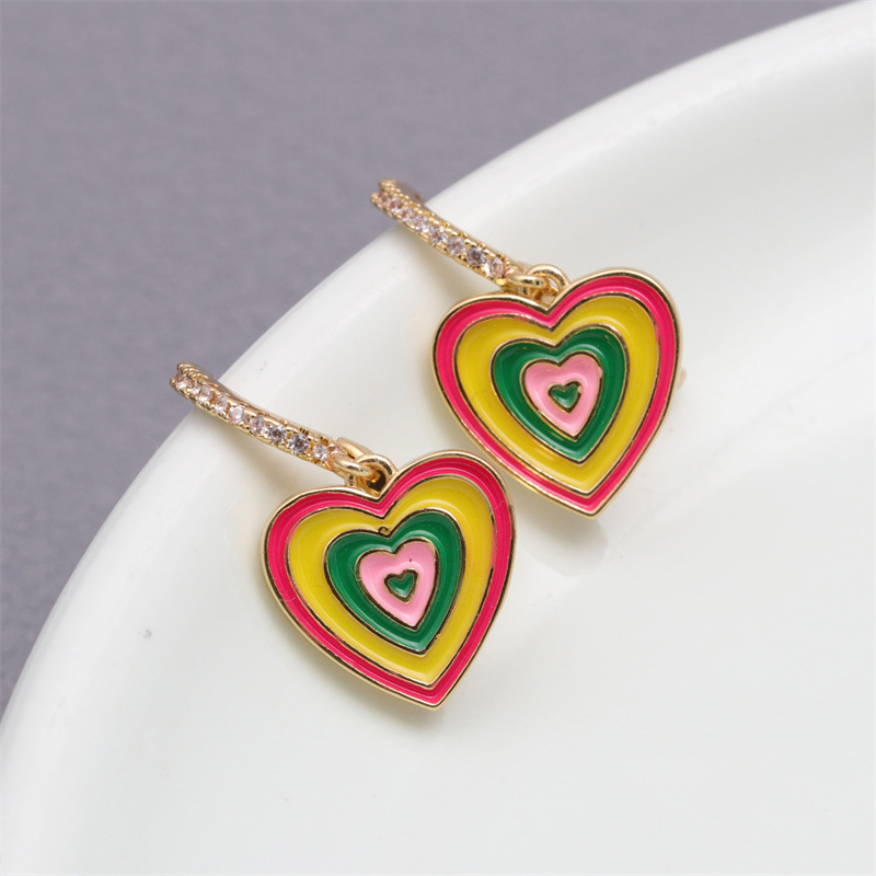 Pendientes de moda transfronterizos europeos y americanos para mujeres ins Internet celebridad de alto grado de aceite de gota de color pendientes encantadores para mujeres