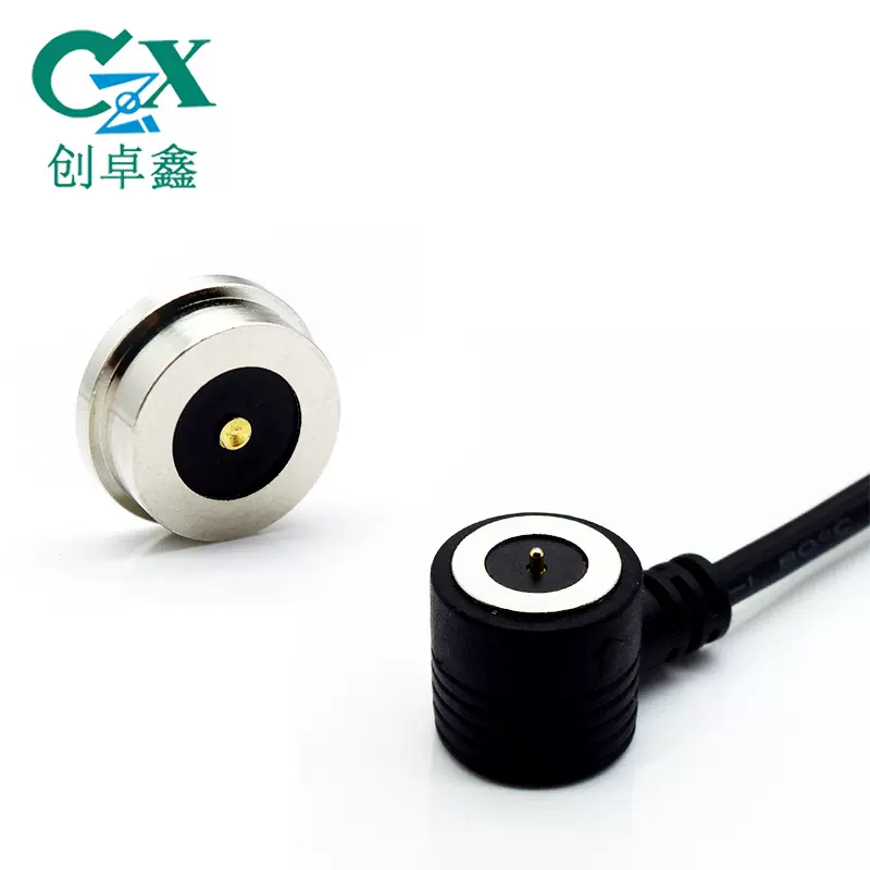 2pin磁吸充电线 pogopin吸附式充电连接器 LED灯智能水杯磁吸充电