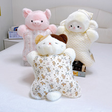 鼻涕熊三花猫粉猪豆袋抱枕毛绒玩具儿童安抚睡觉娃娃沙发卧室靠枕