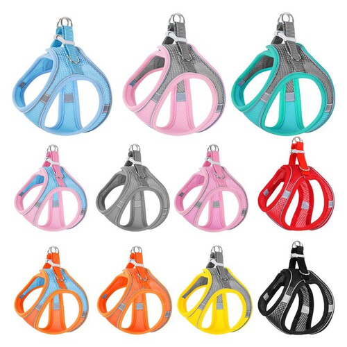 Back Harness Pet Leash Nylon Mesh Dog Vest Set Reflective Walking Leash for Small Medium Dogs