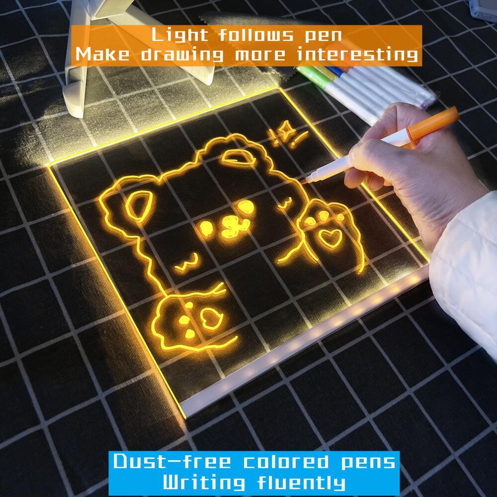 Tablero de dibujo infantil transfronterizo soporte de tablero de dibujo borrable DIY tablero de graffiti tablero de dibujo infantil tablero de escritura luminoso