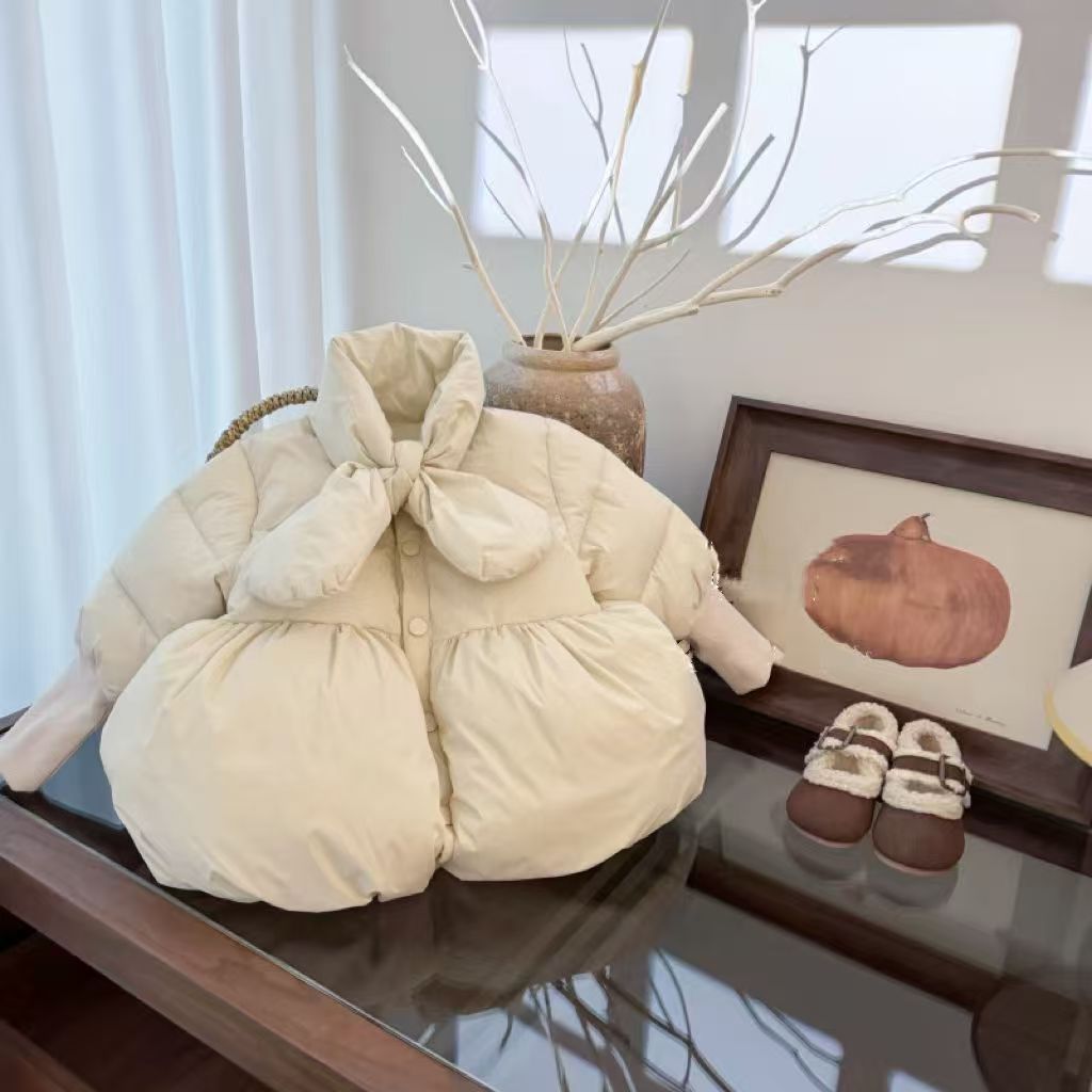 살구색 두꺼운 면 코트