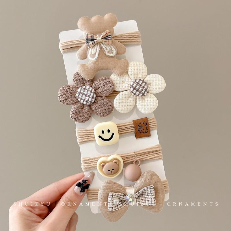 Papá Noel correa de goma para niños navideños vestido de cabello jardín de infantes bebé anillo de cabello de Navidad atmósfera accesorios