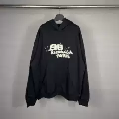 Paris Foreign Trade Cross-Border High Version B Brand Bb Hand-Painted Graffiti Print Hoodie Distressed Vintage Unisex
