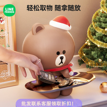 布朗熊圣诞摆件桌面杂物收纳玄关托盘收纳摆件生日乔迁装饰礼品