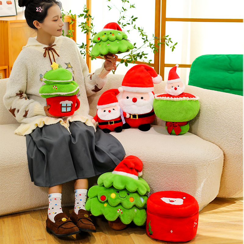 正版新款吉祥圣诞系列毛绒玩具圣诞老人公仔创意节日礼物商场装饰