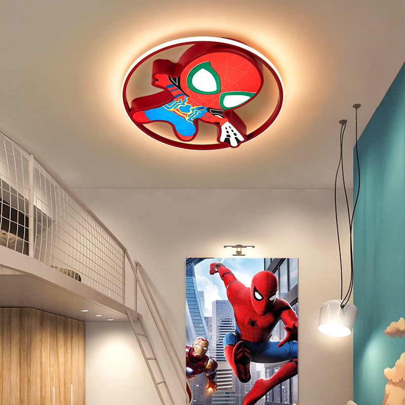 Kids room lamp Spiderman ceiling lamp creative cartoon lamp boy led bedroom lamp wall lamp eye protection room lamp Kids room lamp Spiderman ceiling lamp creative cartoon lamp boy led bedroom lamp wall lamp eye protection room lamp